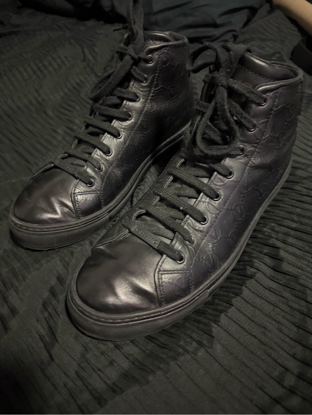 Valentino Black High-Top Leather Sneakers